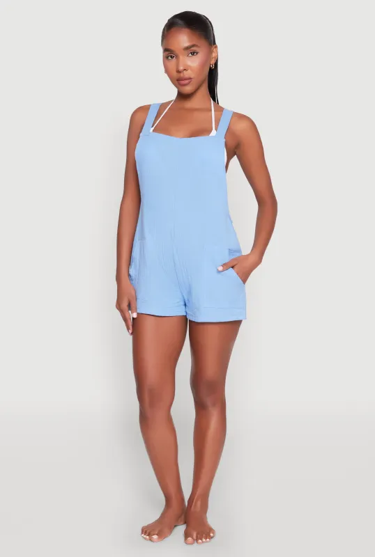 Gauze Knit Cover Up Romper sold by Rainbow