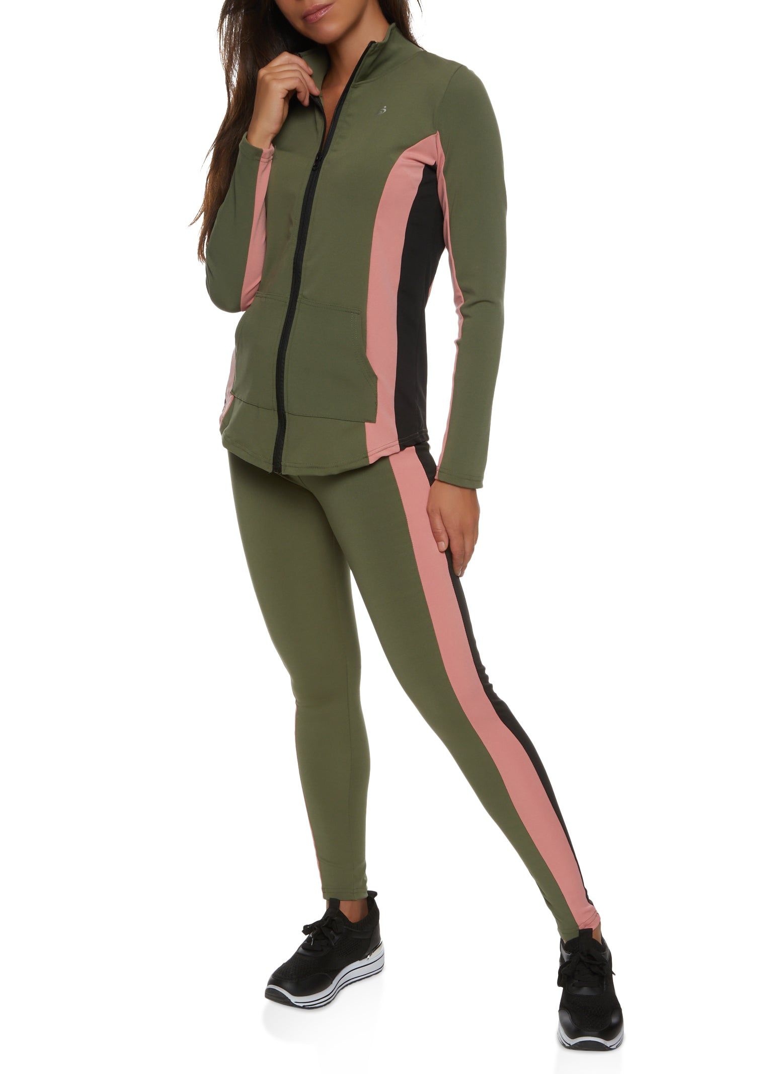 Color Block Mock Neck Active Track Jacket sold by Rainbow product image thumbnail 2