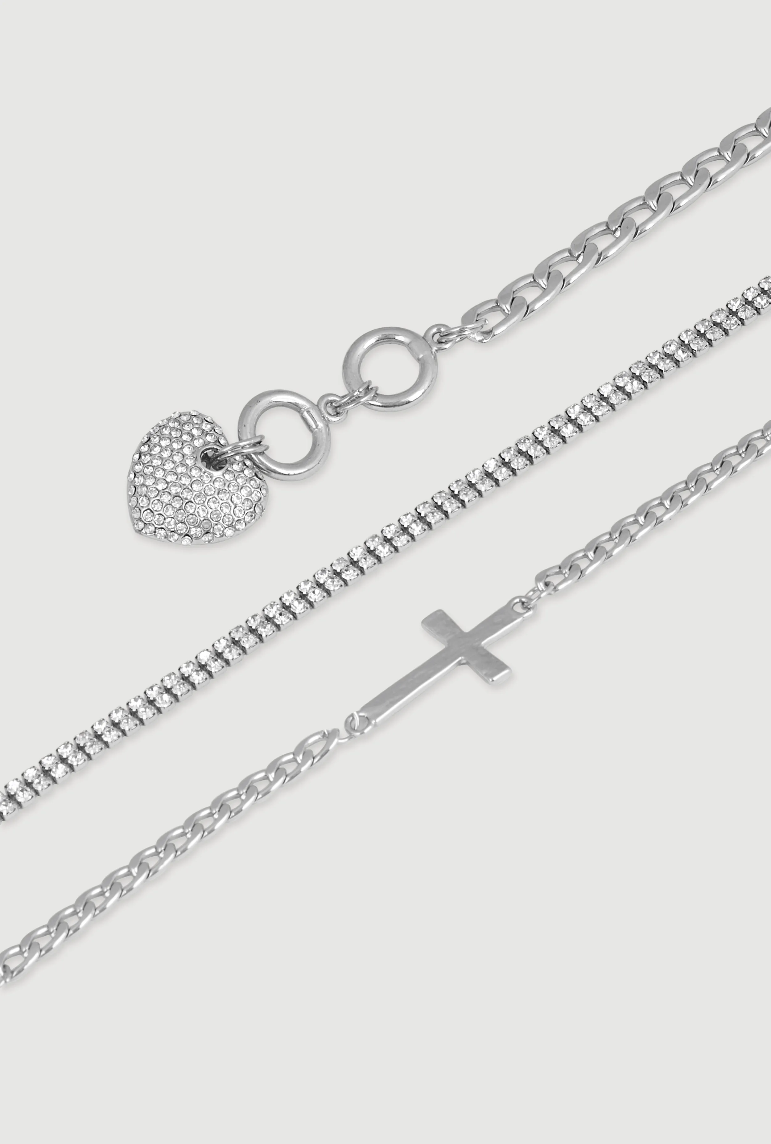 Cubic Zirconia Chain Charm Bracelet Trio sold by Rainbow product image thumbnail 3