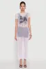 Fishnet LA Graphic Side Slit Maxi Top sold by Rainbow