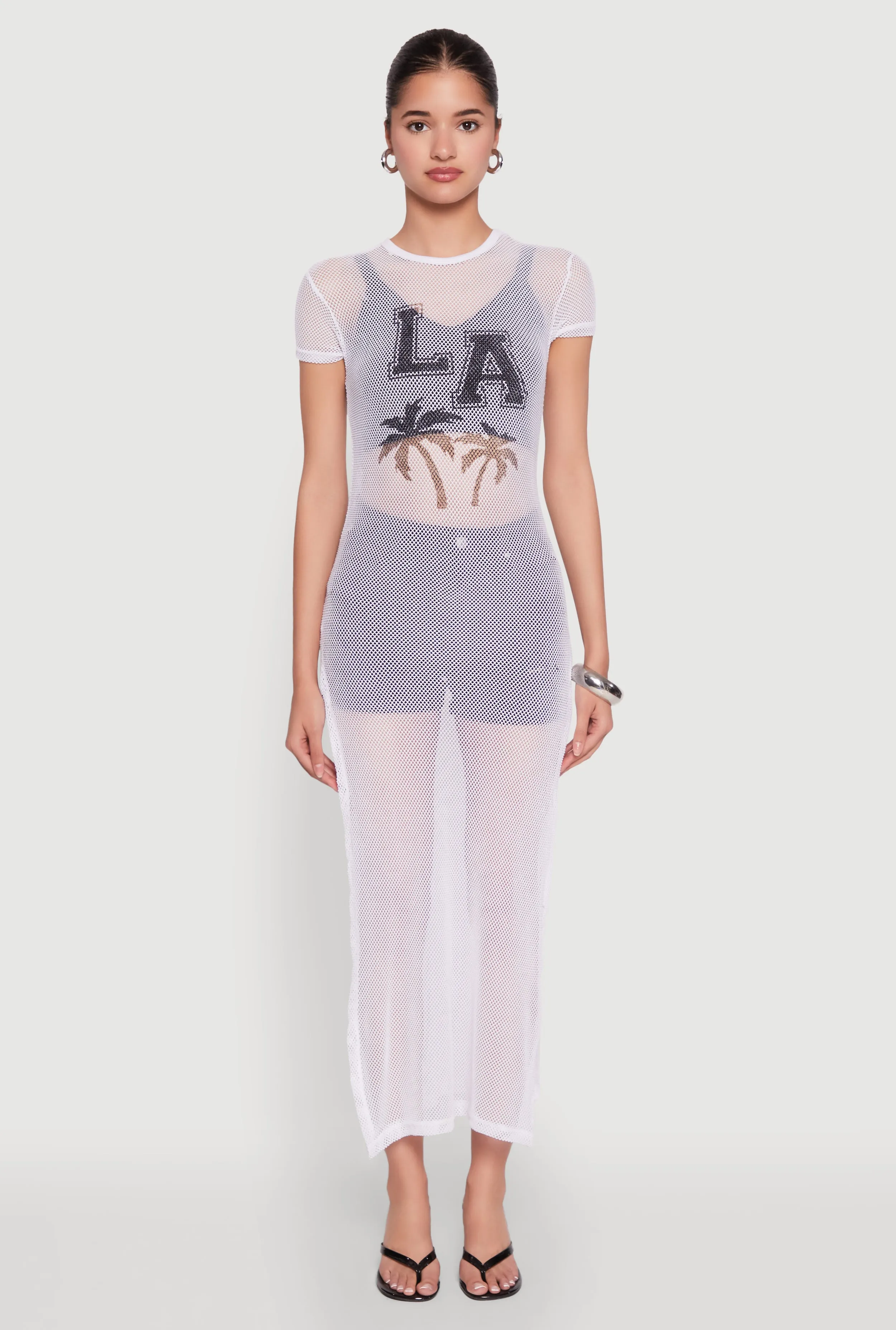 Fishnet LA Graphic Side Slit Maxi Top sold by Rainbow product image thumbnail 2