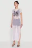 Fishnet LA Graphic Side Slit Maxi Top sold by Rainbow
