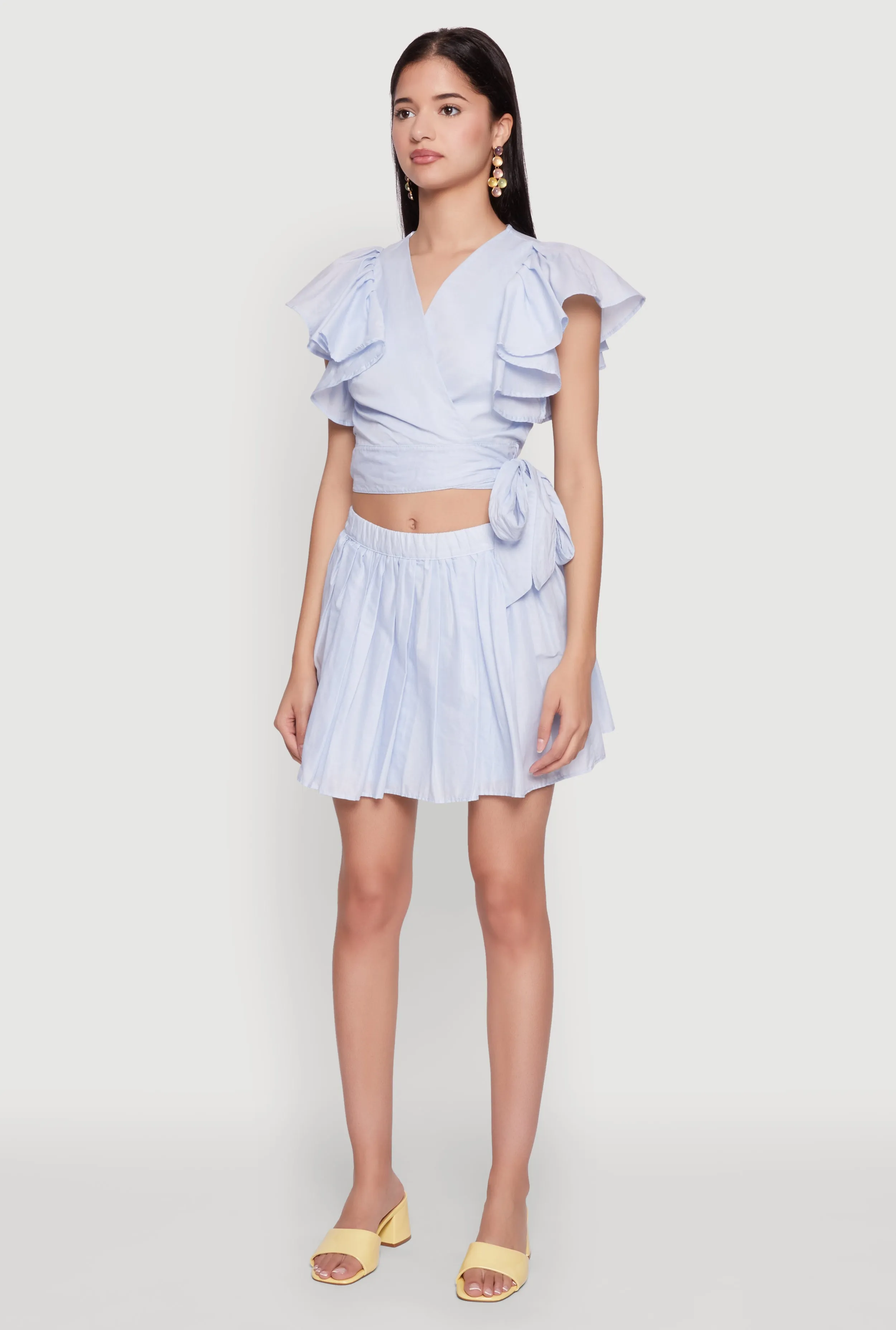 Haute Monde Flutter Sleeve Side Tie Wrap Top sold by Rainbow product image thumbnail 5