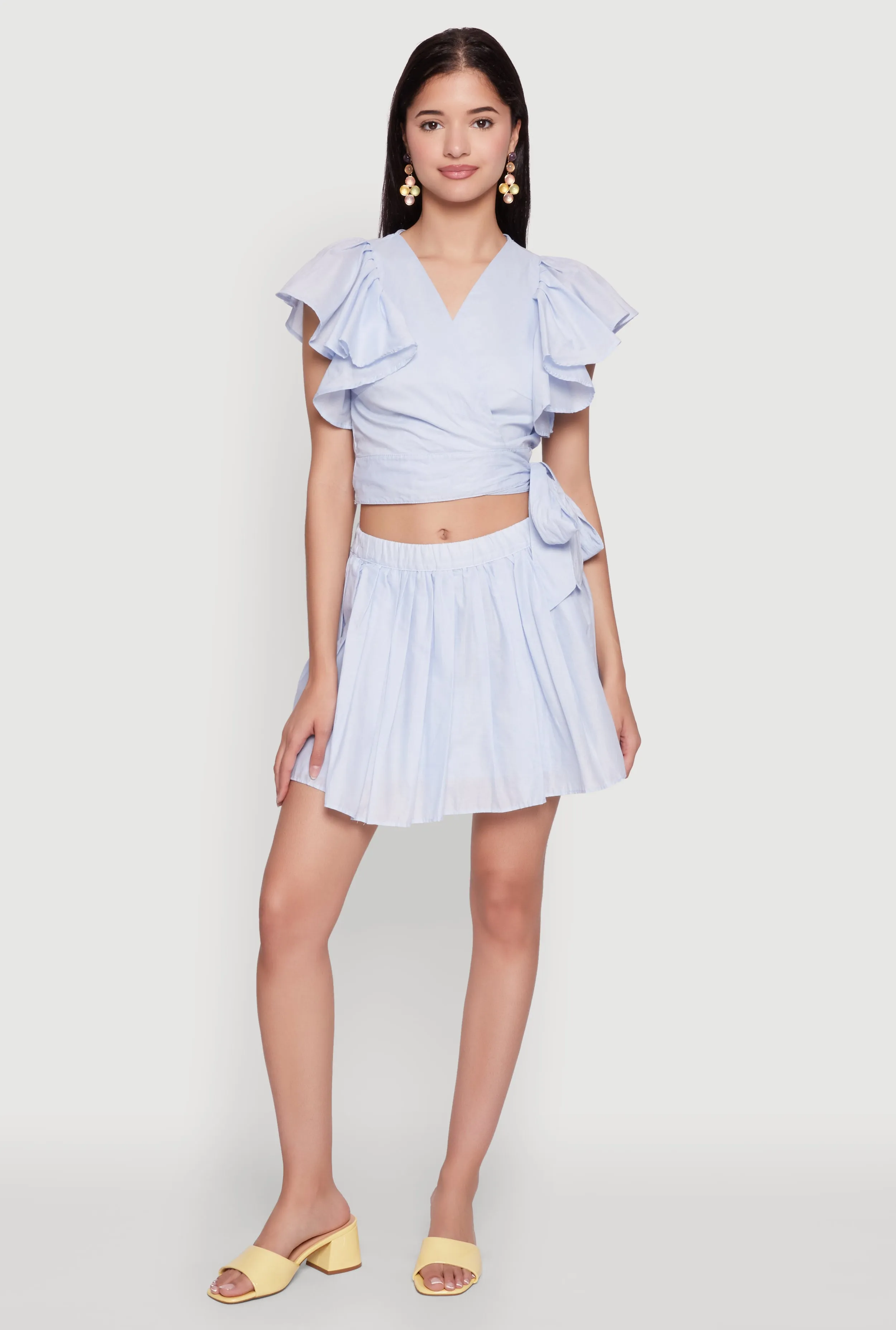 Haute Monde Flutter Sleeve Side Tie Wrap Top sold by Rainbow product image thumbnail 2