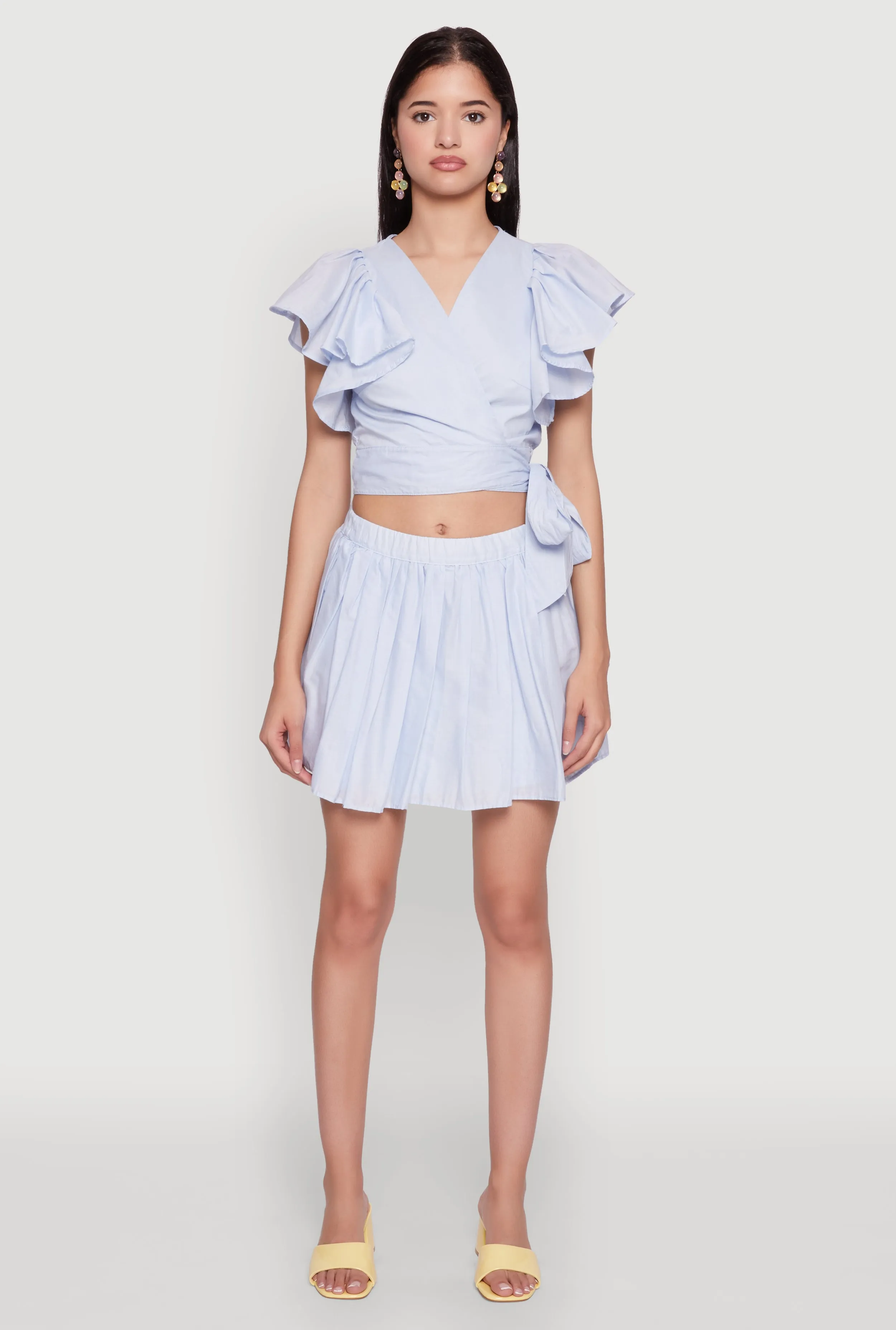 Haute Monde Flutter Sleeve Side Tie Wrap Top sold by Rainbow product image thumbnail 3