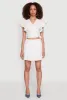 Haute Monde Flutter Sleeve Side Tie Wrap Top sold by Rainbow