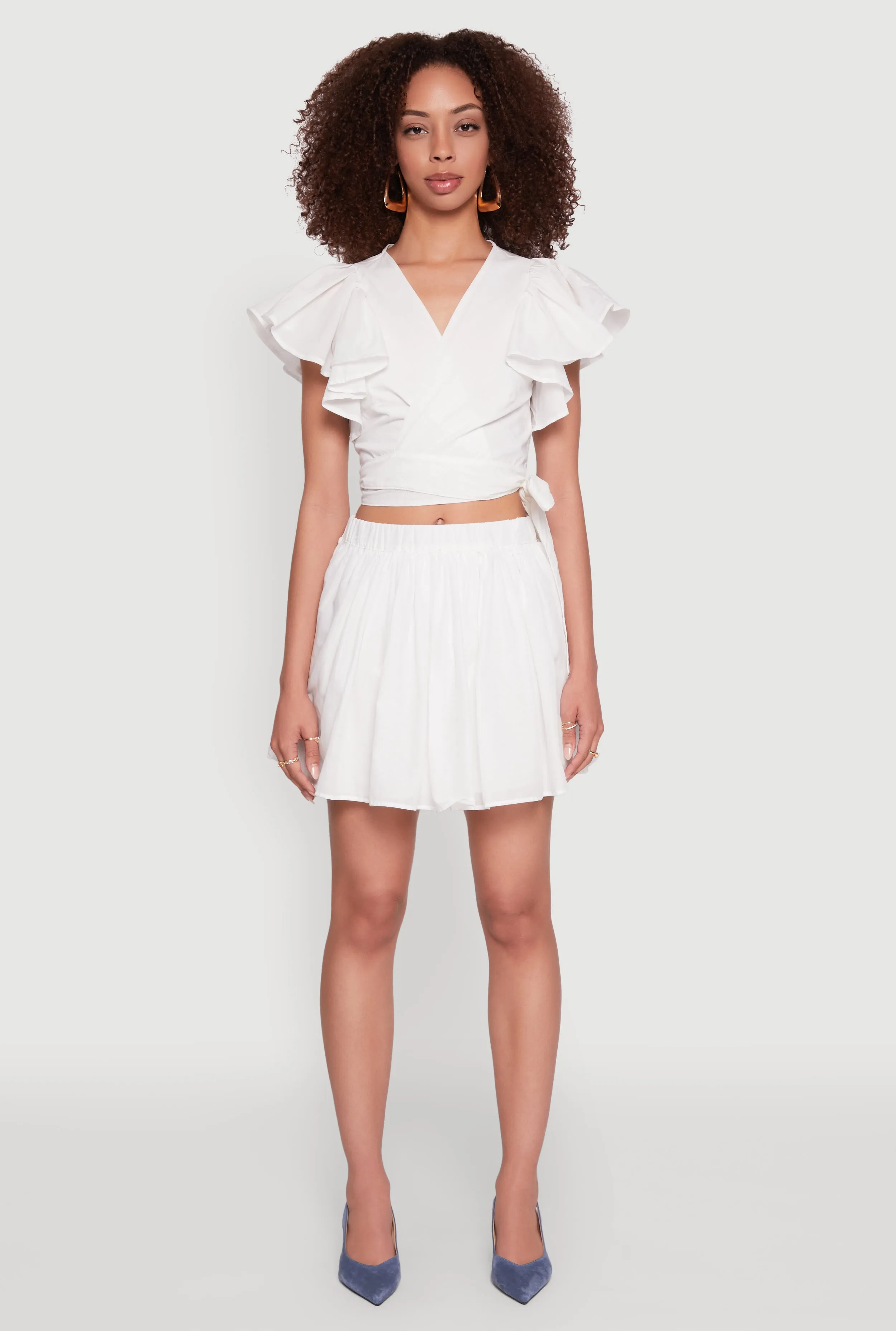 Haute Monde Flutter Sleeve Side Tie Wrap Top sold by Rainbow product image thumbnail 3