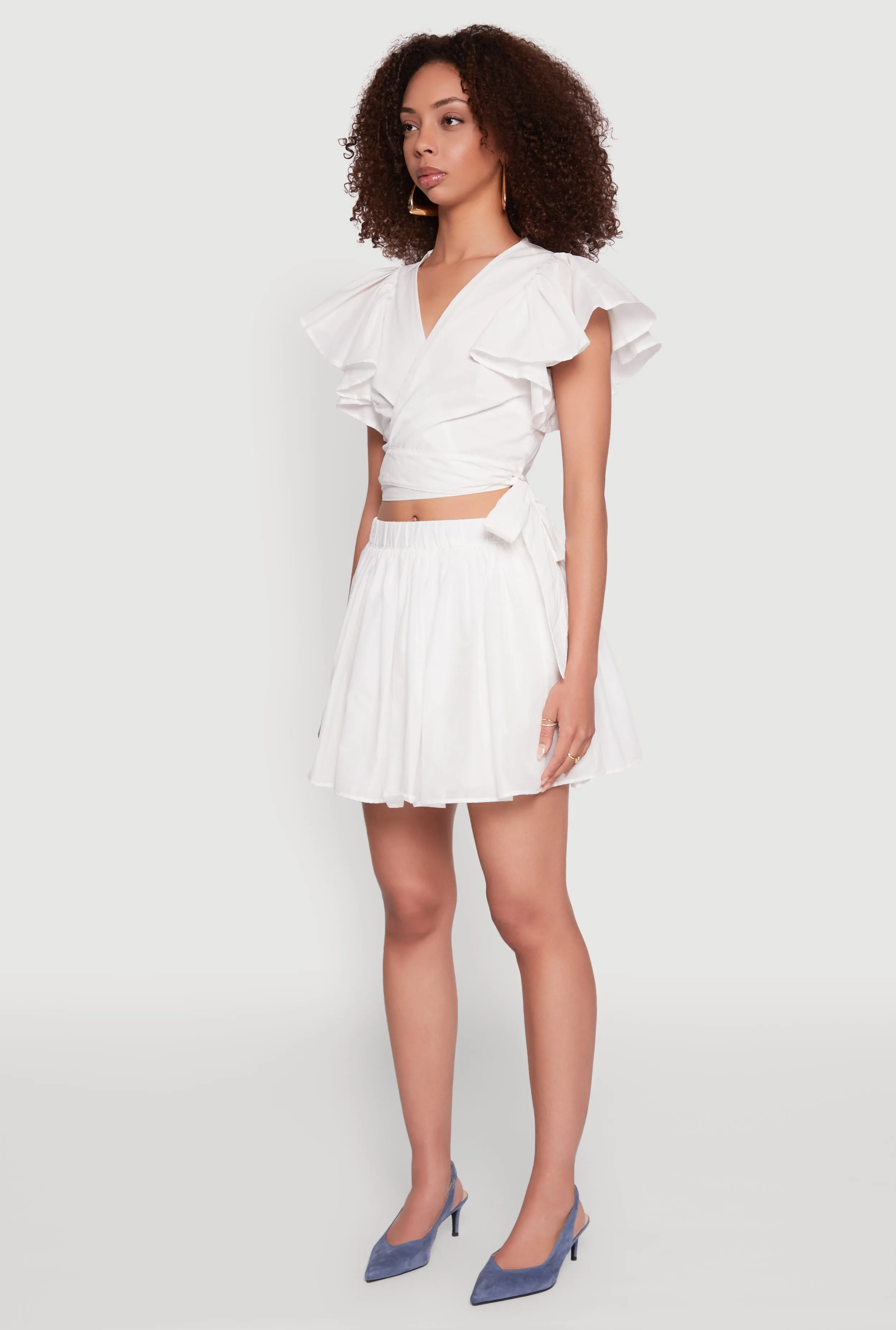 Haute Monde Flutter Sleeve Side Tie Wrap Top sold by Rainbow product image thumbnail 5