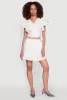 Haute Monde Flutter Sleeve Side Tie Wrap Top sold by Rainbow