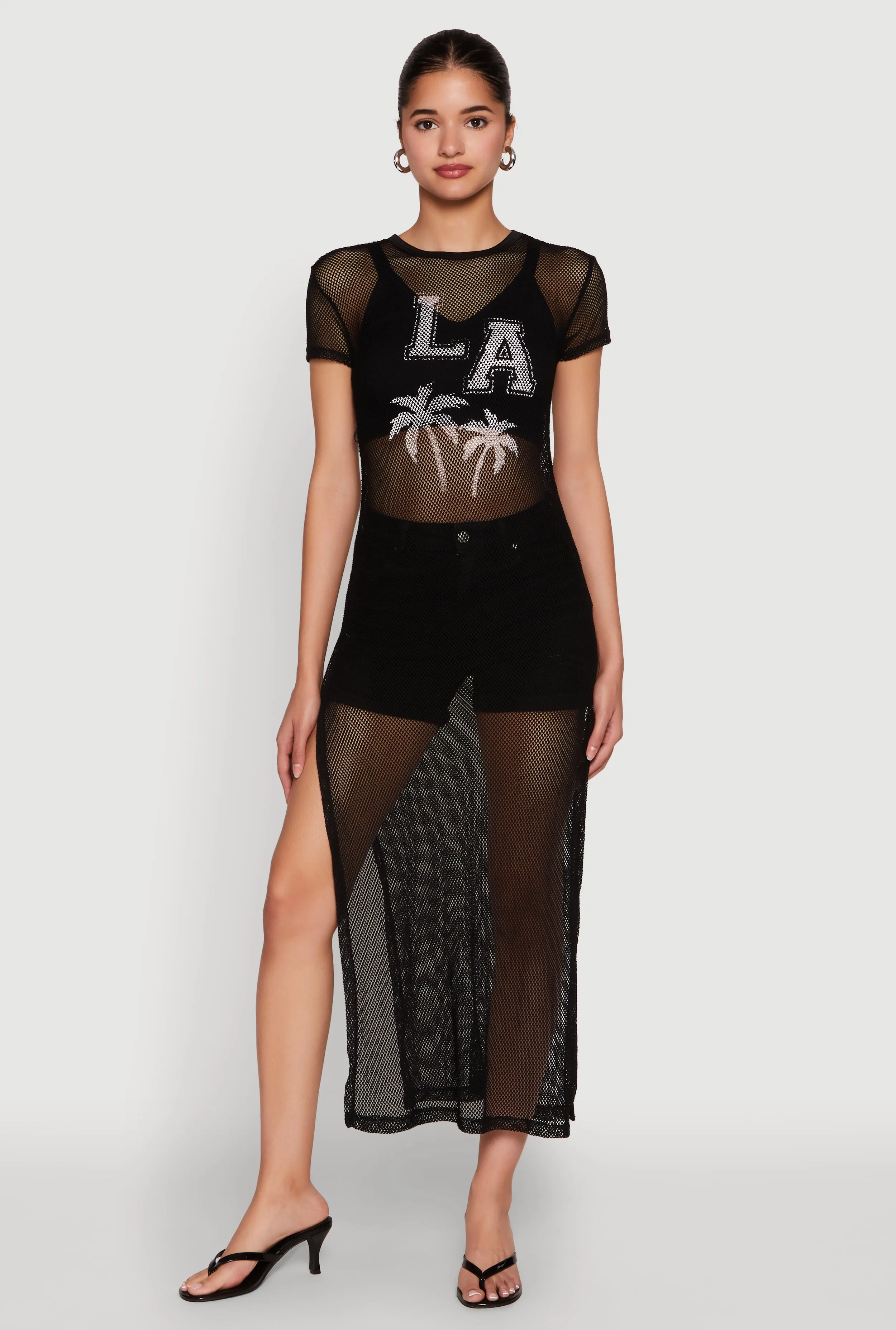 Fishnet LA Graphic Side Slit Maxi Top sold by Rainbow product image thumbnail 2