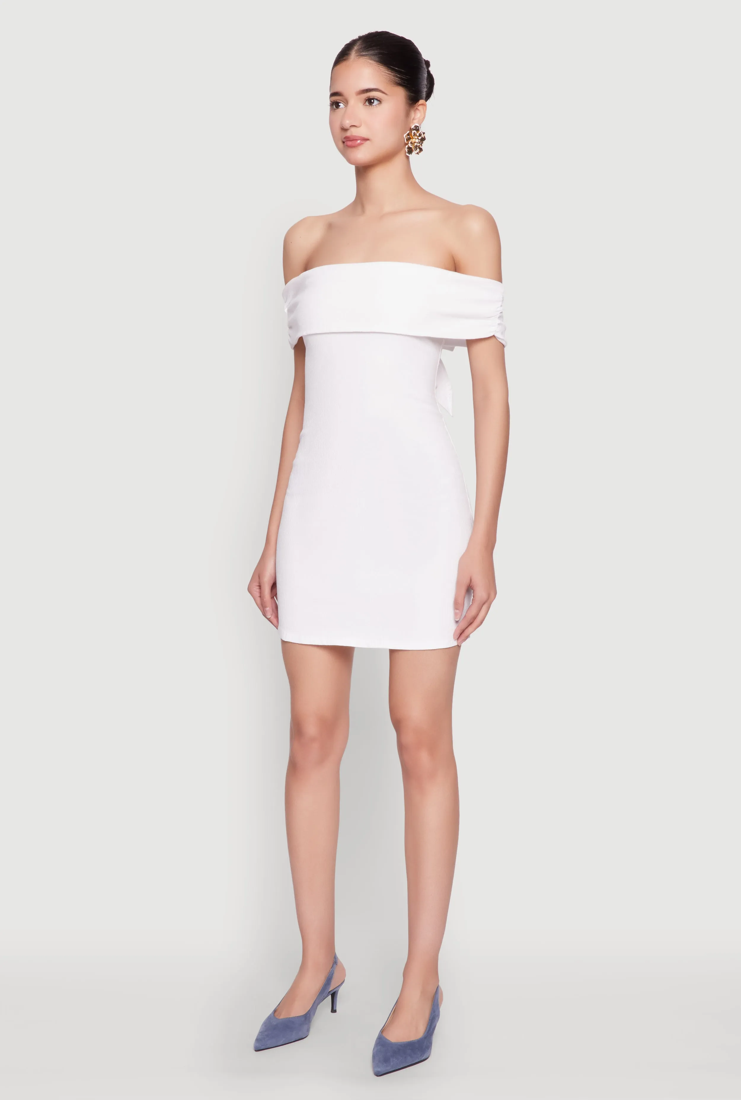 Iris Bow Detail Ruched Overlay Dress sold by Rainbow product image thumbnail 3