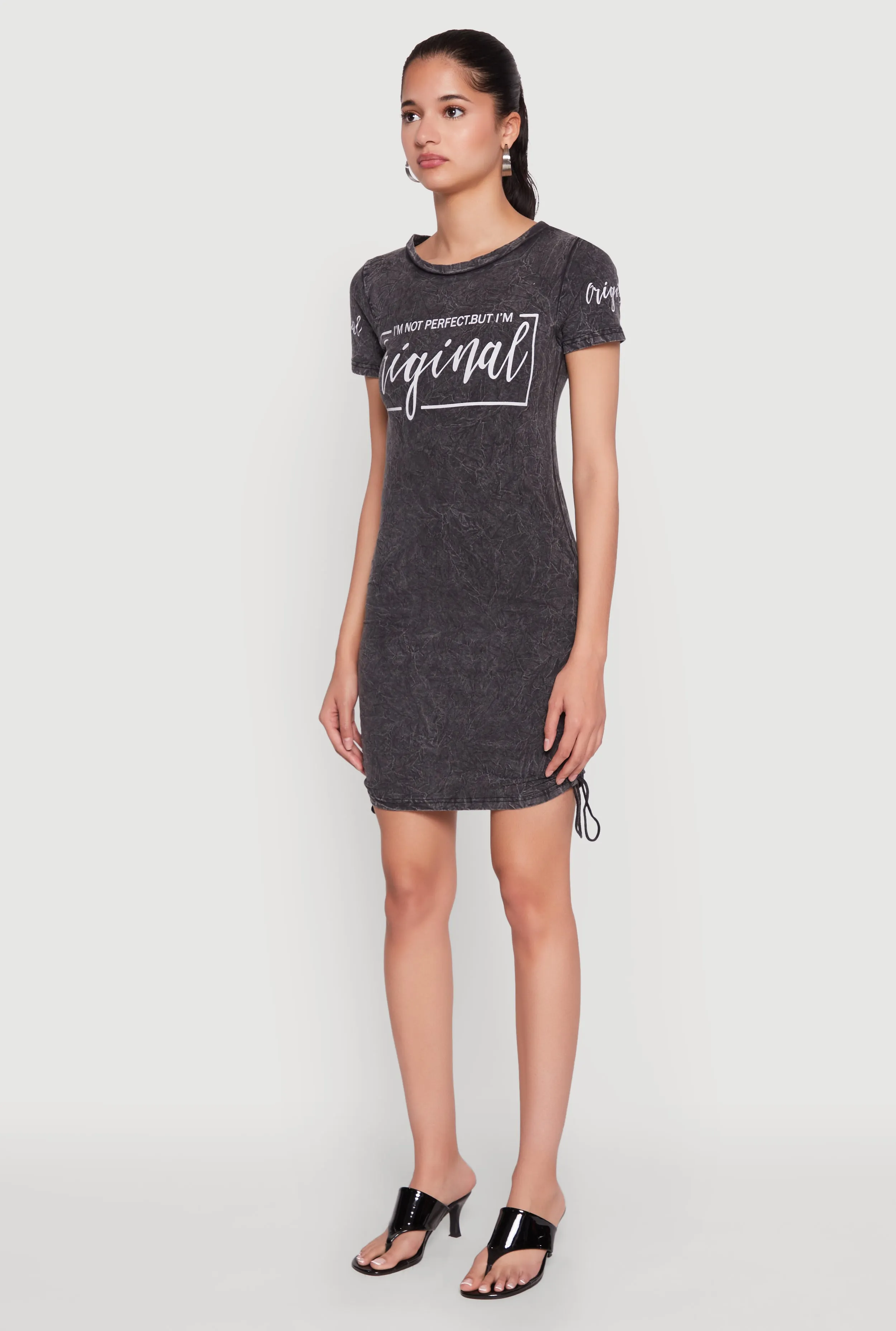 Im Not Perfect But Im Original Ruched Dress sold by Rainbow product image thumbnail 3