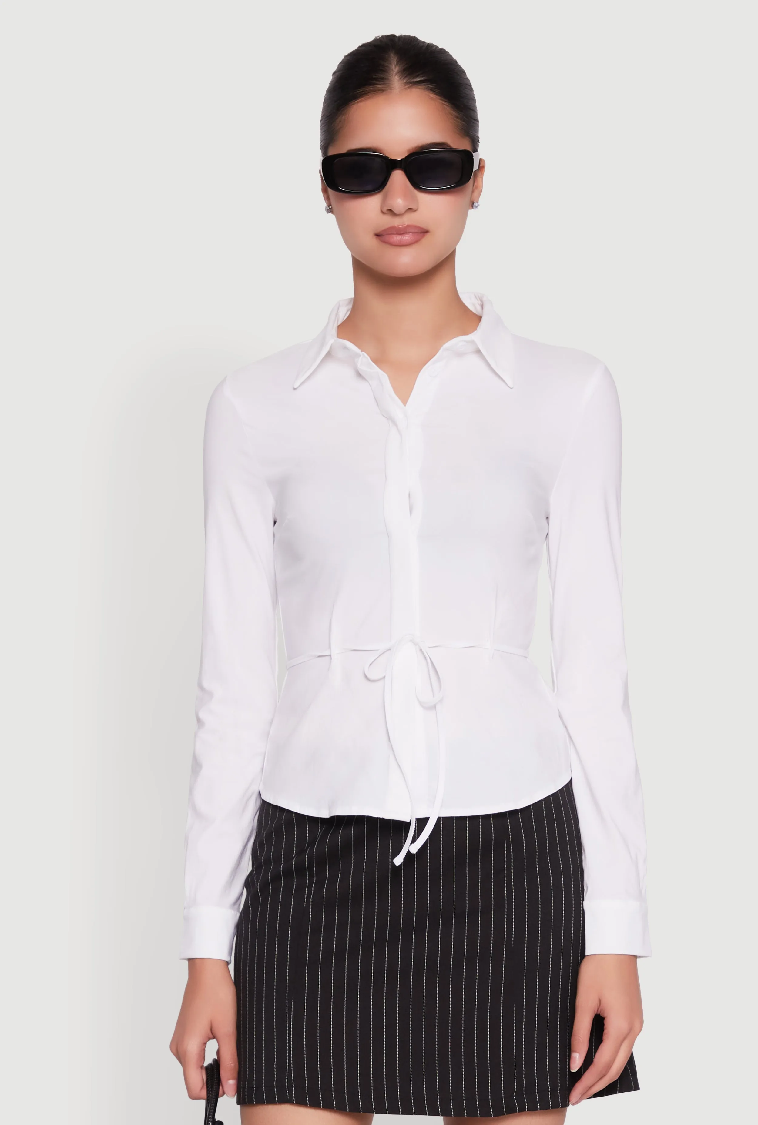 Iris Tie Waist Button Front Shirt sold by Rainbow product image thumbnail 2