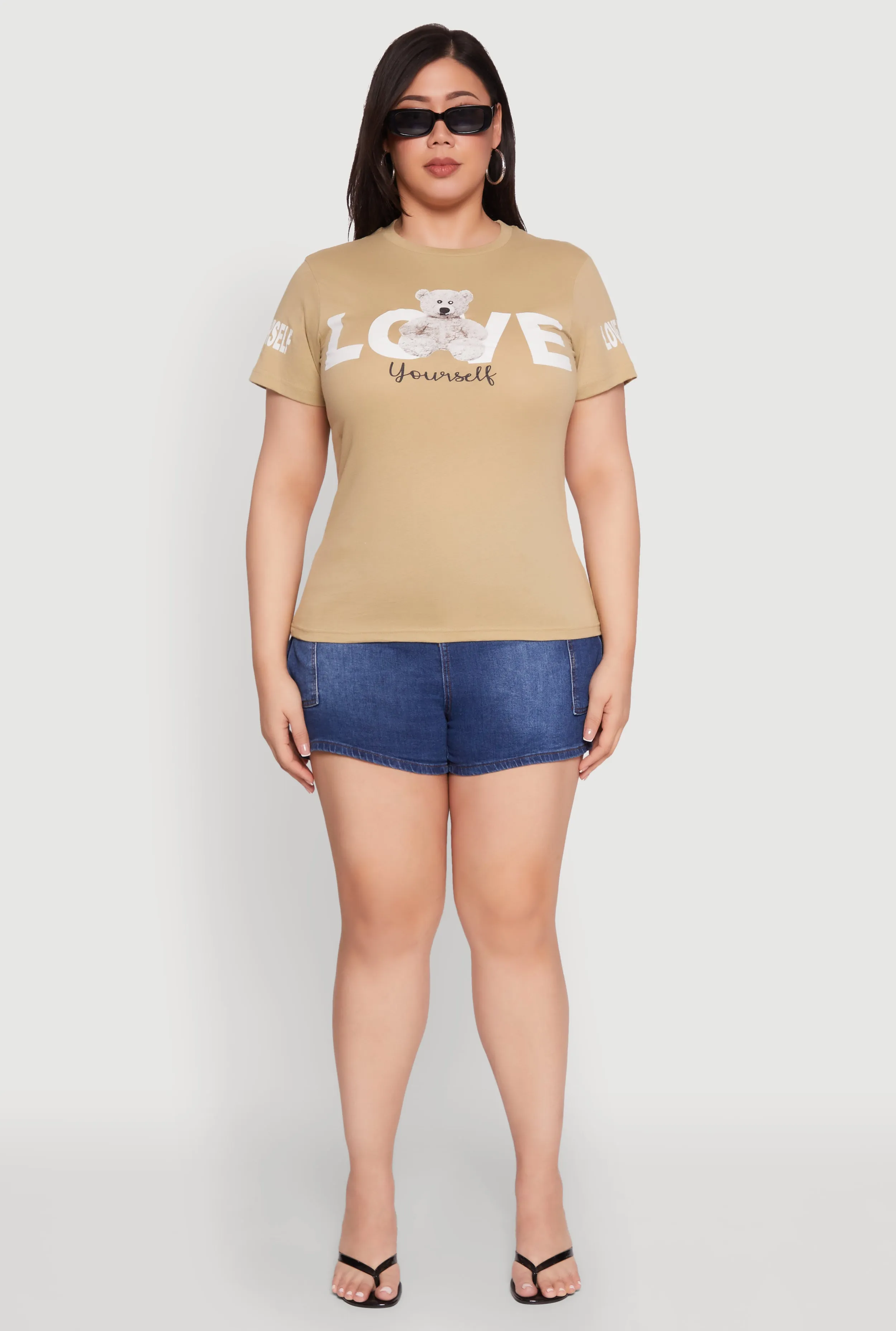 Plus Size Love Yourself Bear Graphic Tee sold by Rainbow product image thumbnail 3
