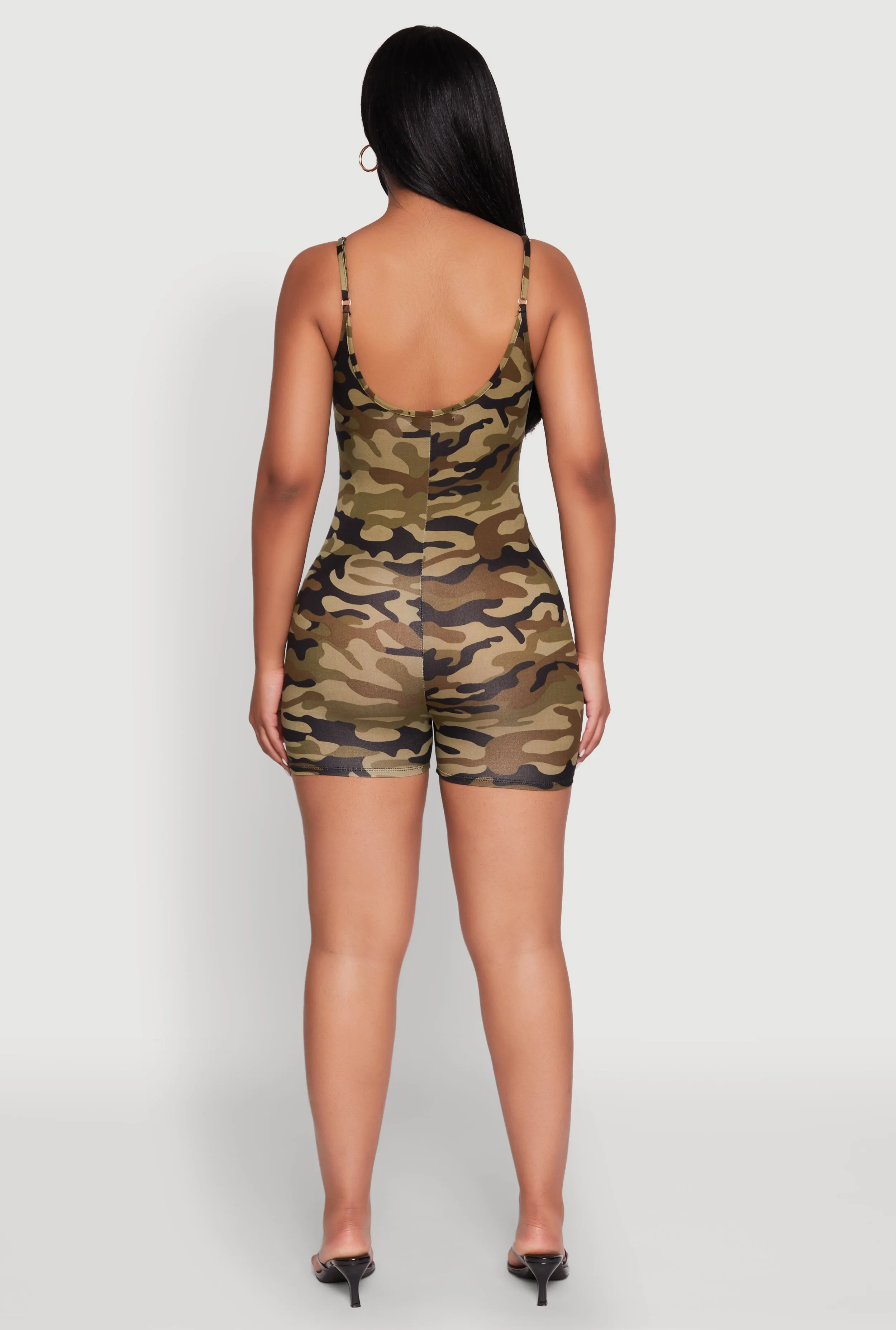 Camouflage Open Back Cami Romper sold by Rainbow product image thumbnail 5