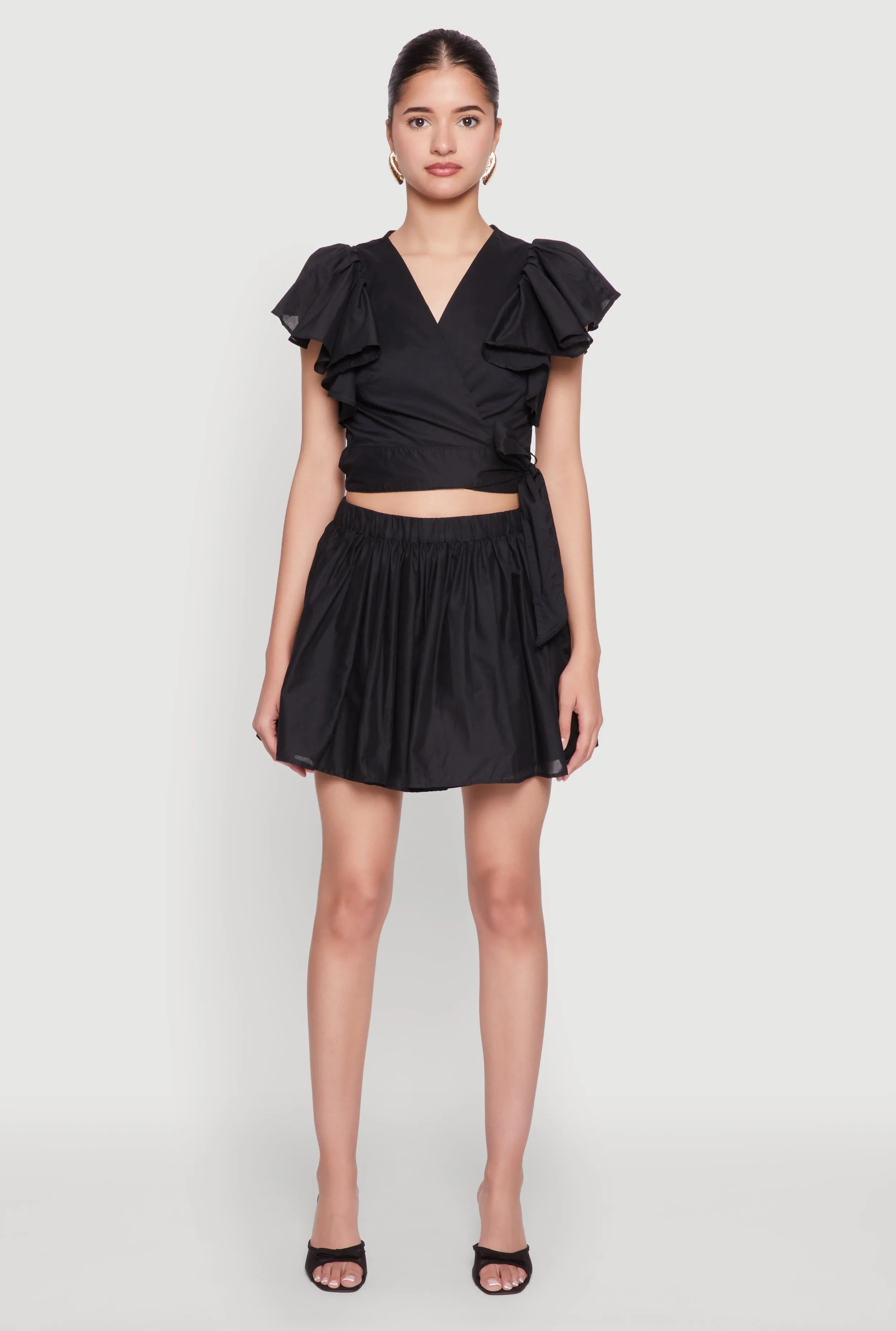 Haute Monde Flutter Sleeve Side Tie Wrap Top sold by Rainbow product image thumbnail 2