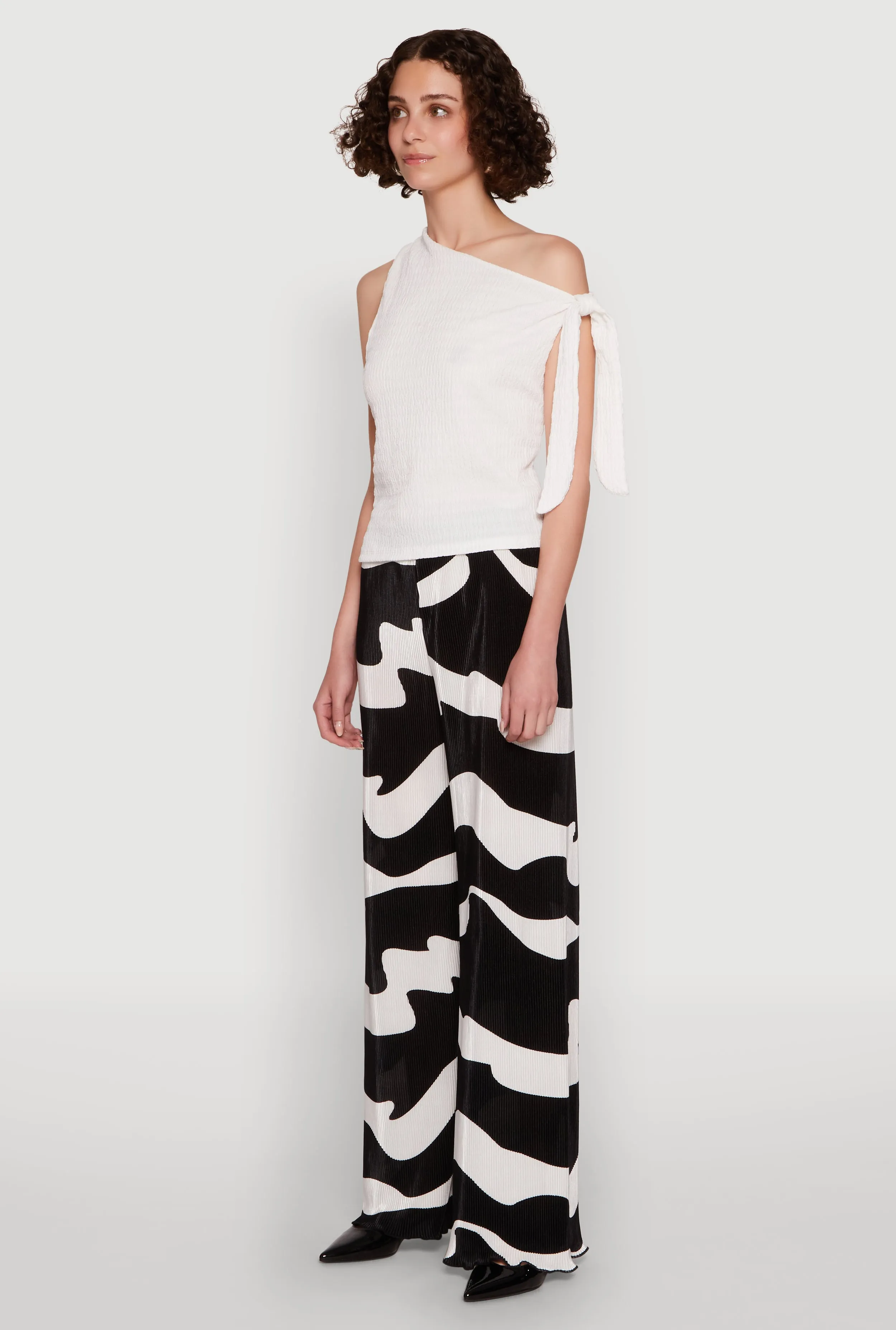 Iris Plisse Abstract Print Lettuce Edge Pants sold by Rainbow product image thumbnail 3