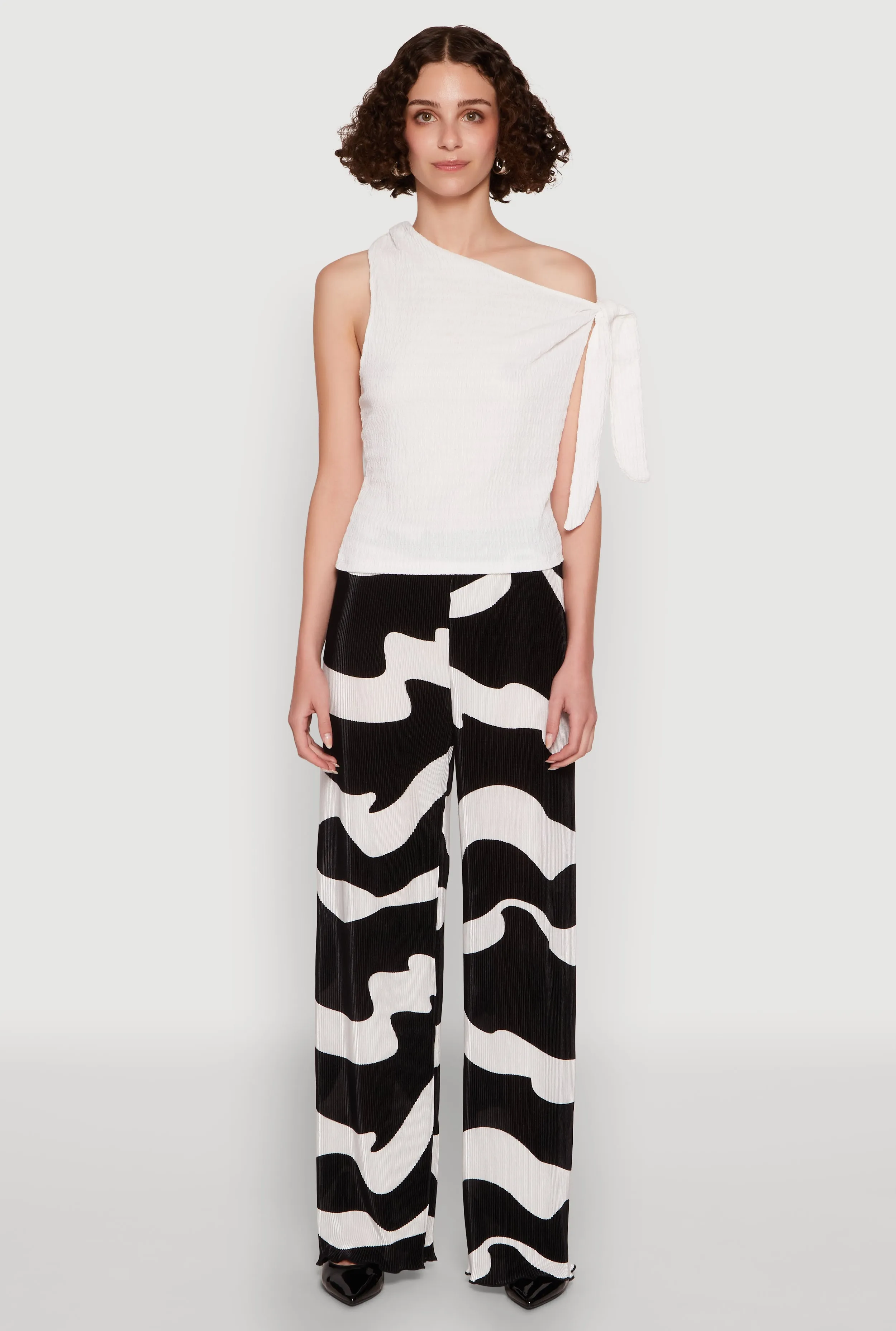 Iris Plisse Abstract Print Lettuce Edge Pants sold by Rainbow product image thumbnail 2