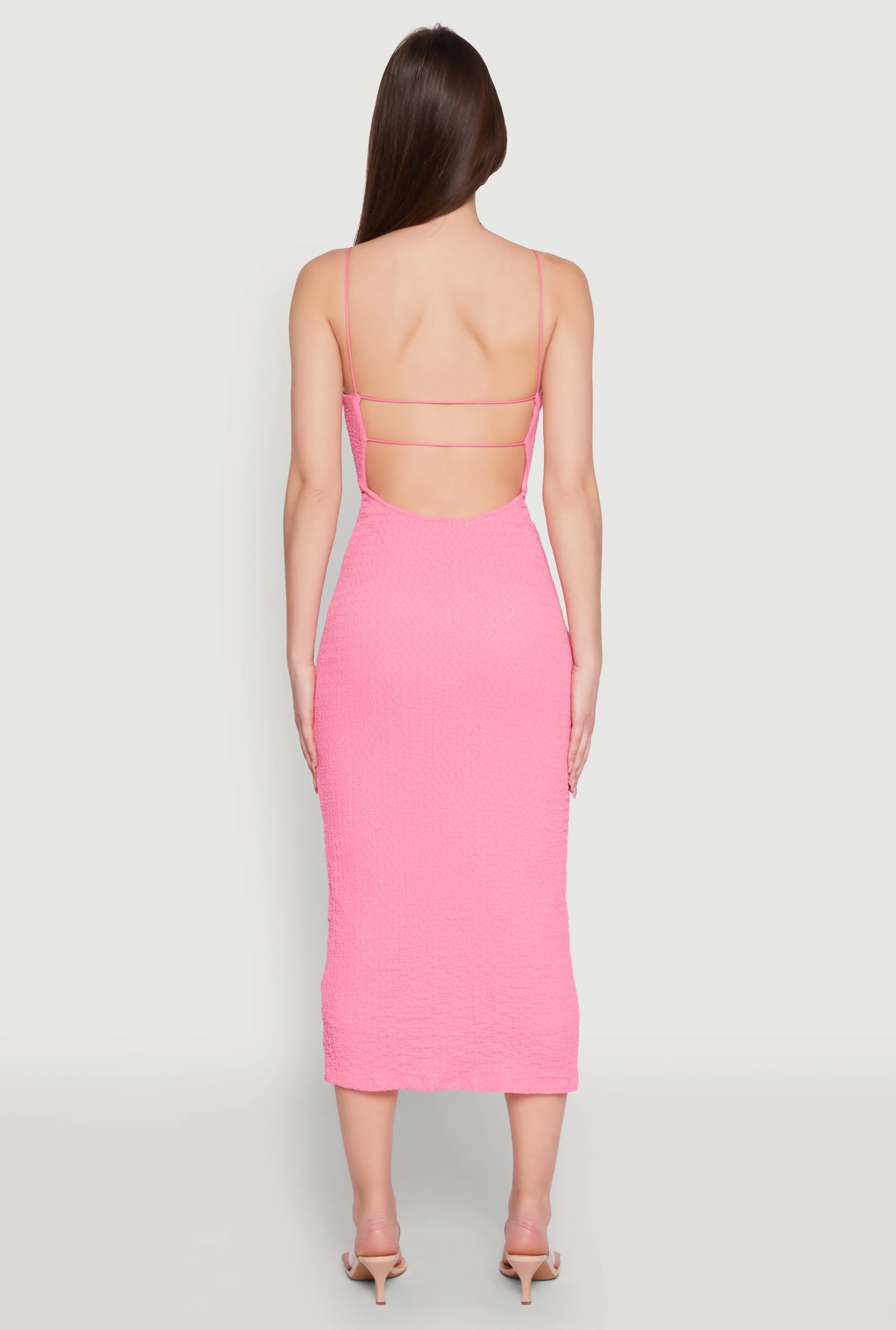 Iris Textured Knit Caged Back Cami Dress sold by Rainbow product image thumbnail 5