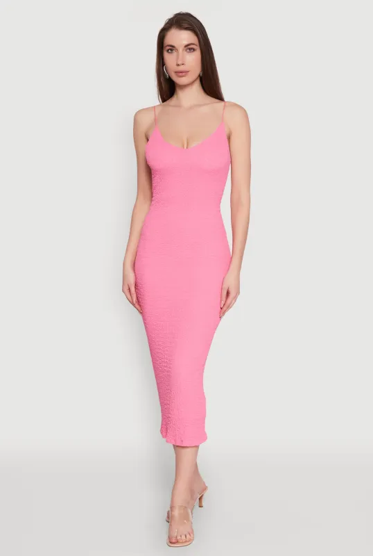 Iris Textured Knit Caged Back Cami Dress sold by Rainbow