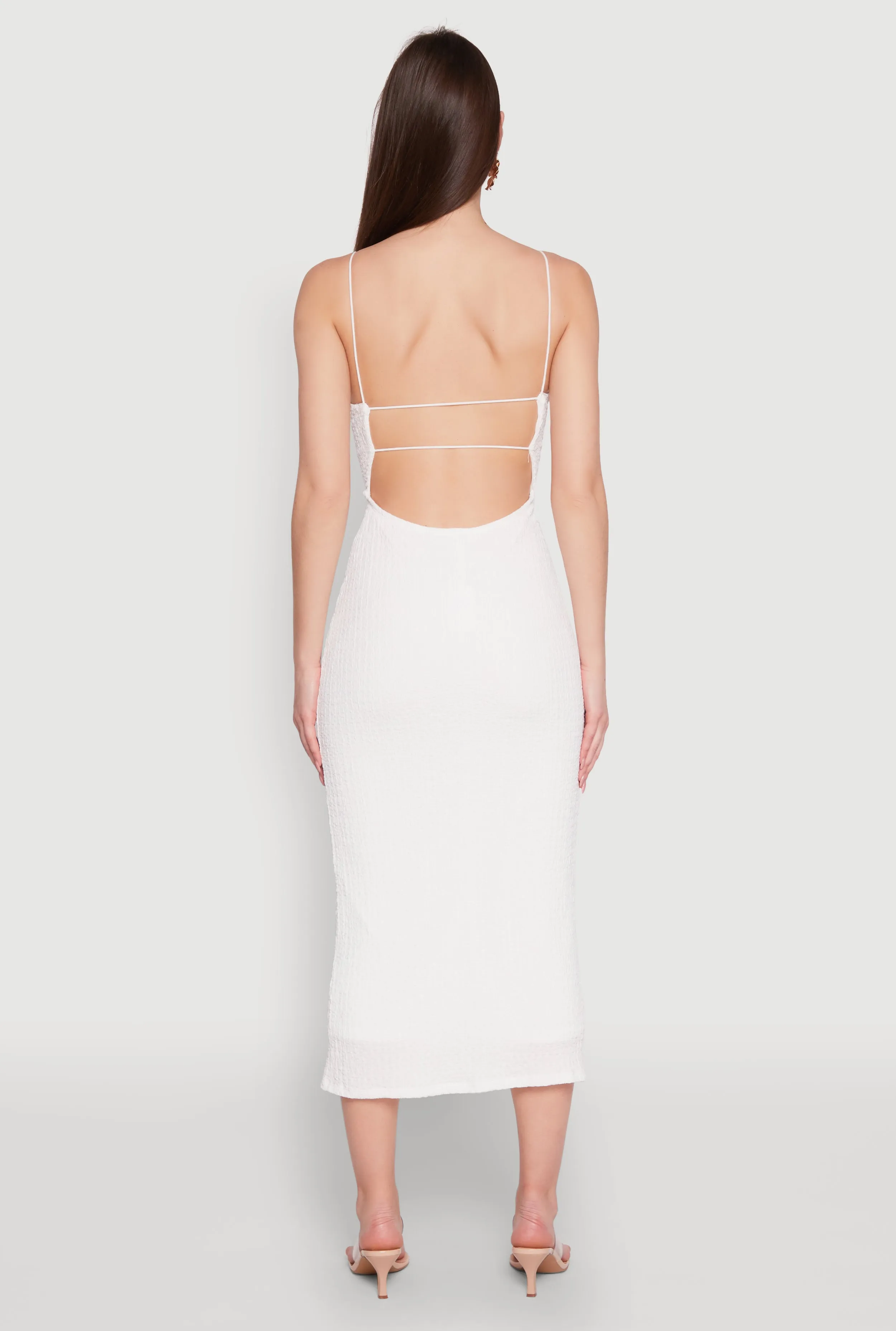 Iris Textured Knit Caged Back Cami Dress sold by Rainbow product image thumbnail 5