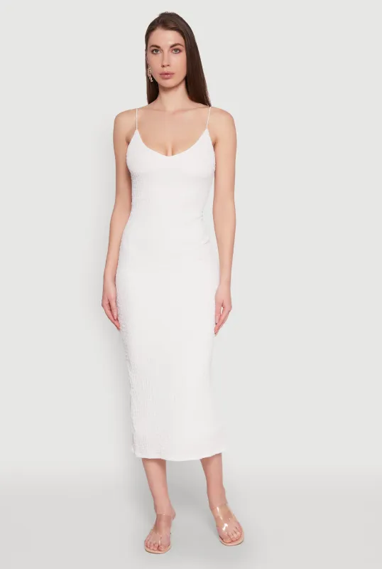 Iris Textured Knit Caged Back Cami Dress sold by Rainbow