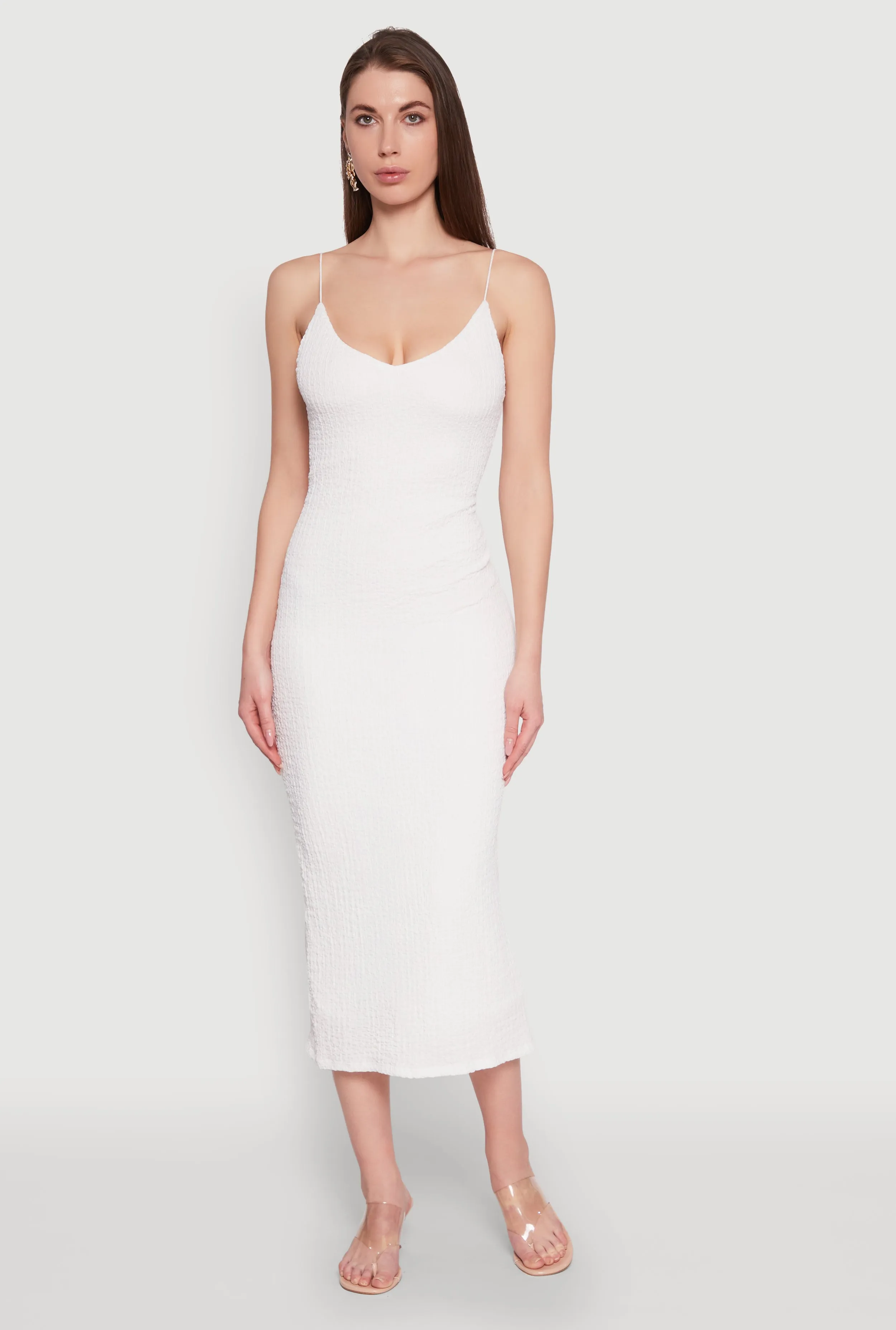 Iris Textured Knit Caged Back Cami Dress sold by Rainbow