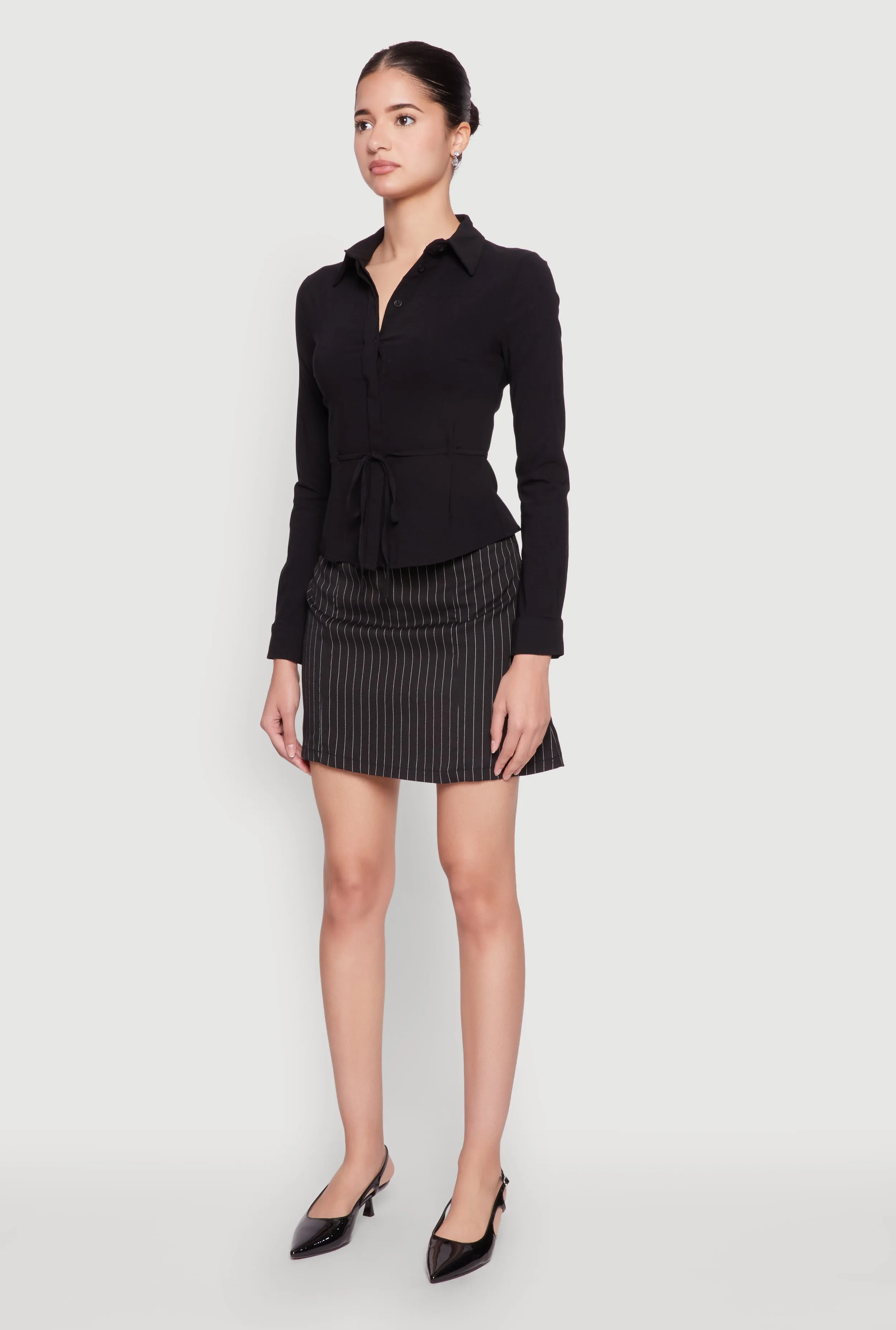 Iris Tie Waist Button Front Shirt sold by Rainbow product image thumbnail 5