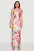 Iris Floral Print Lace Up Back Maxi Dress sold by Rainbow