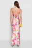Iris Floral Print Lace Up Back Maxi Dress sold by Rainbow