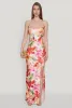 Iris Floral Print Lace Up Back Maxi Dress sold by Rainbow