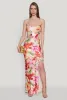 Iris Floral Print Lace Up Back Maxi Dress sold by Rainbow