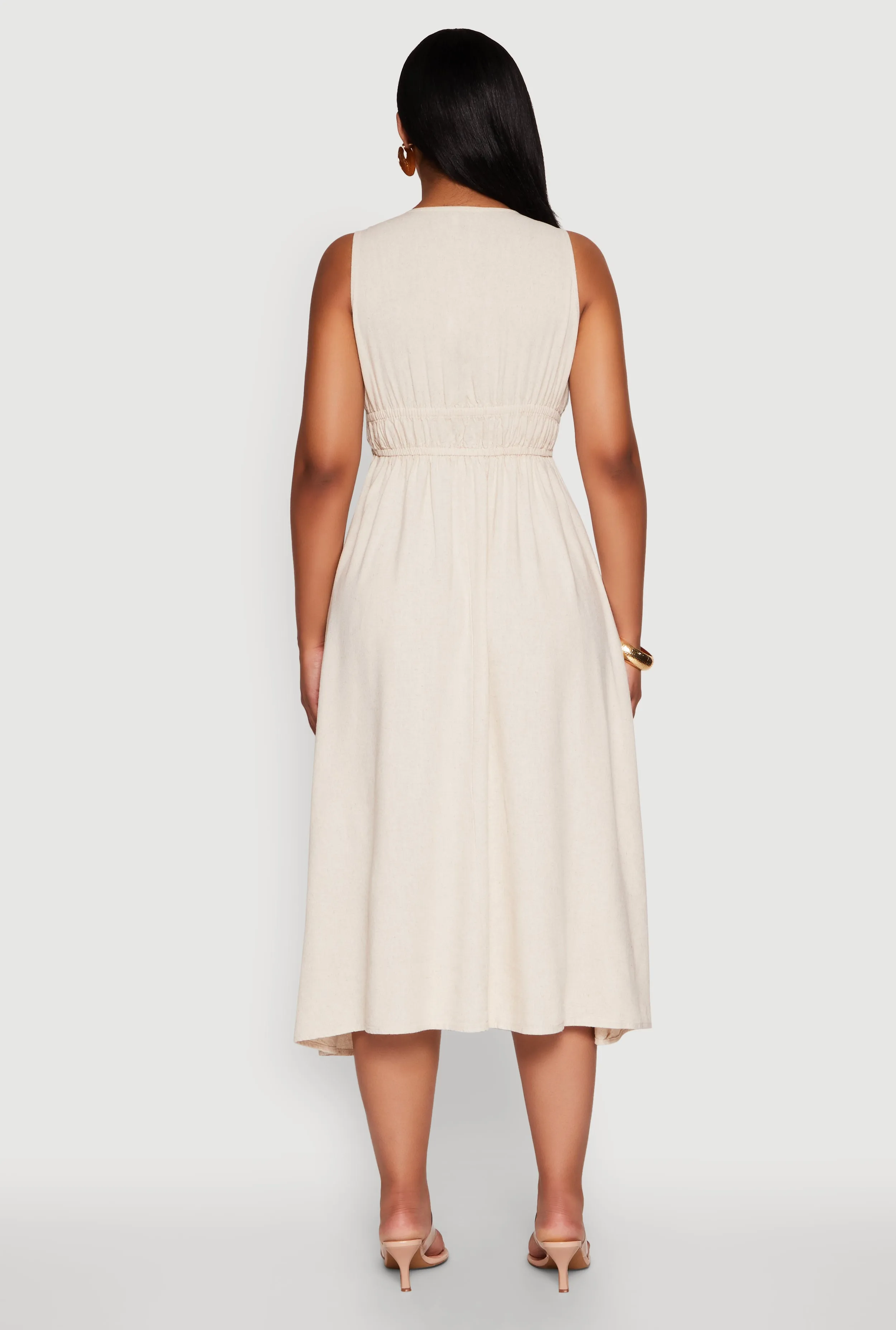 Haute Monde Linen Wood Beaded Strap Sundress sold by Rainbow product image thumbnail 5