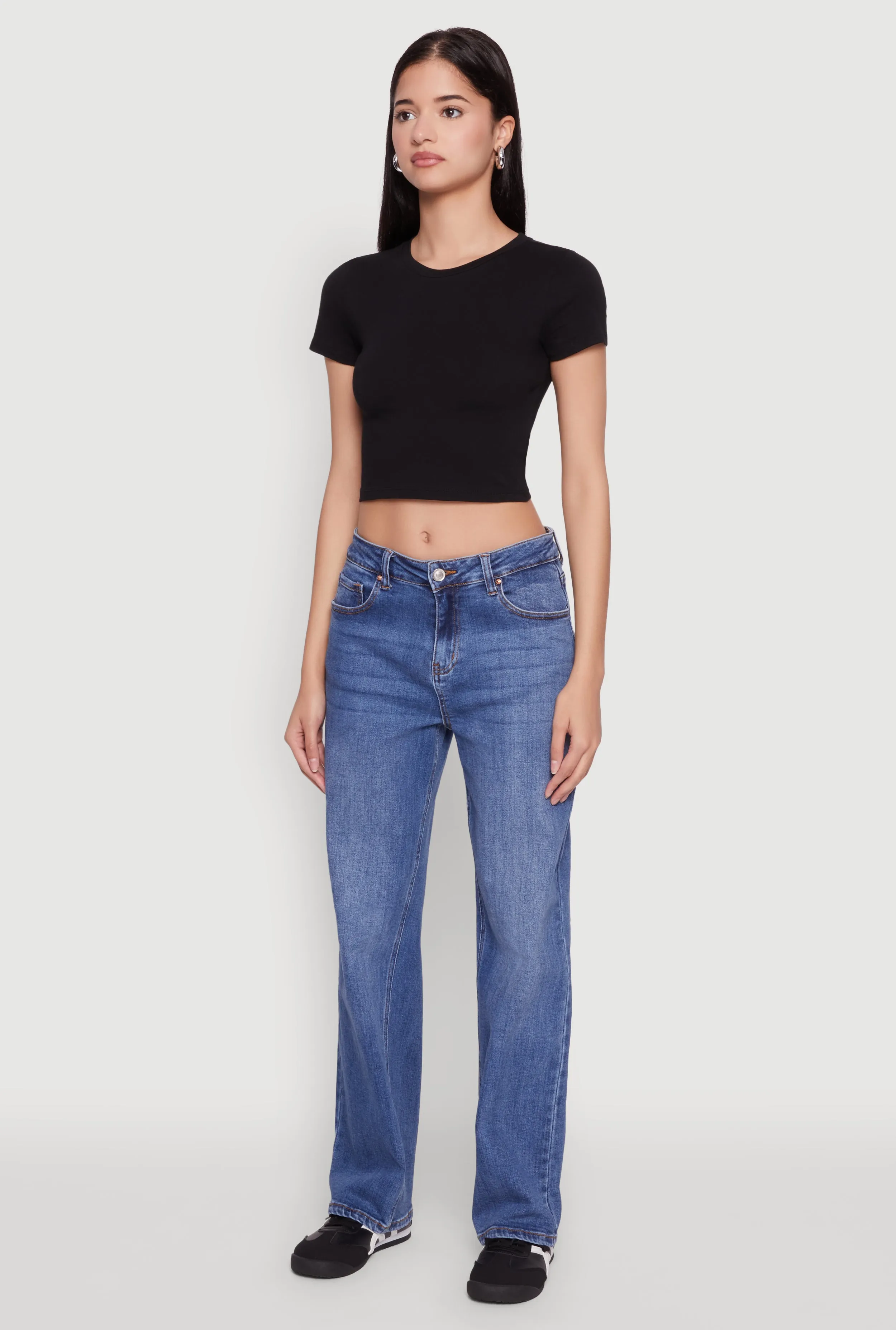 Cropped Short Sleeve Crew Neck Tee sold by Rainbow product image thumbnail 5