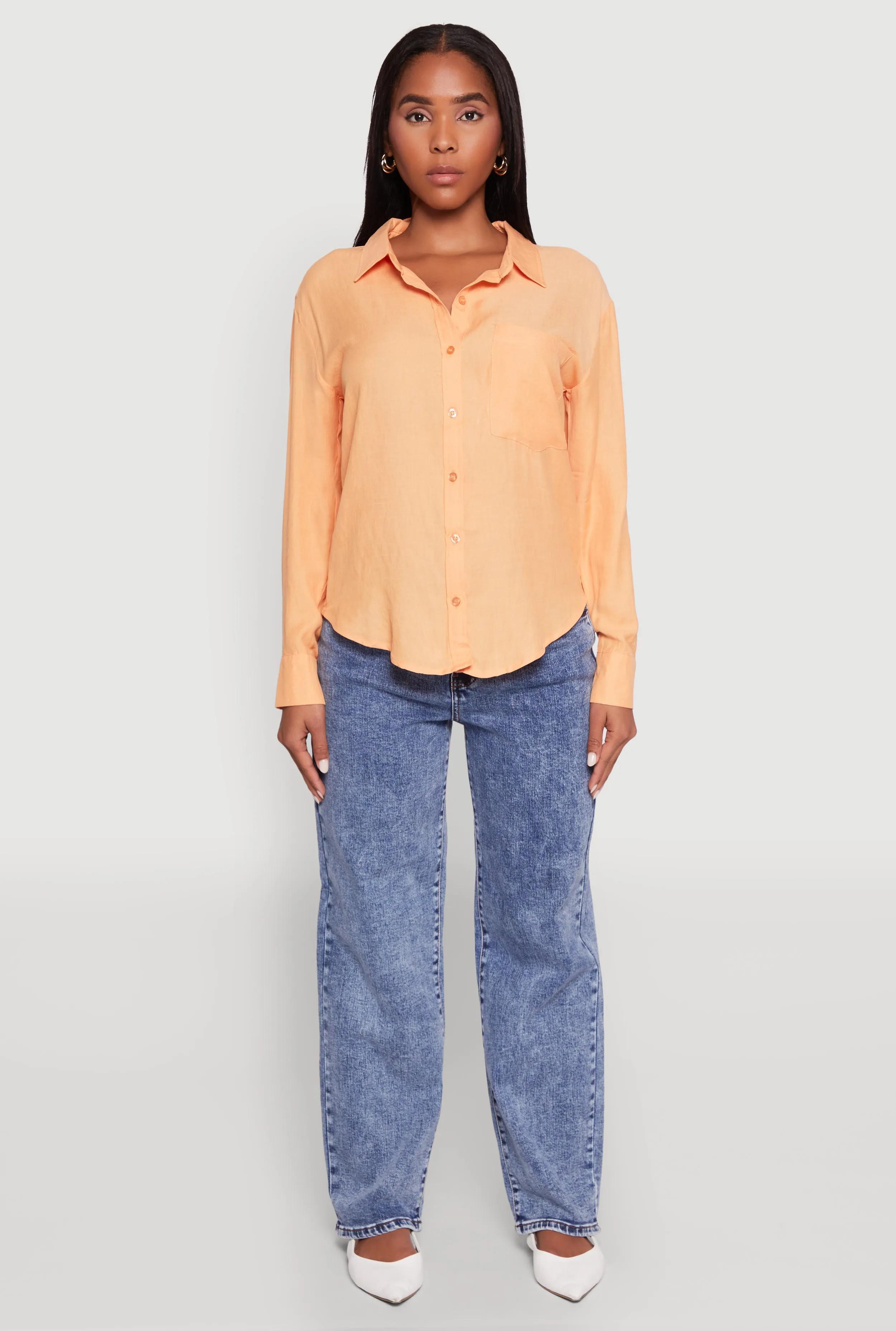 Iris Gauze Knit Button Front Shirt sold by Rainbow