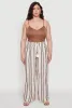 Plus Size Striped Drawstring Waist Palazzo Pants sold by Rainbow