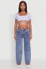 Ruched Tie Back Bubble Sleeve Crop Top sold by Rainbow