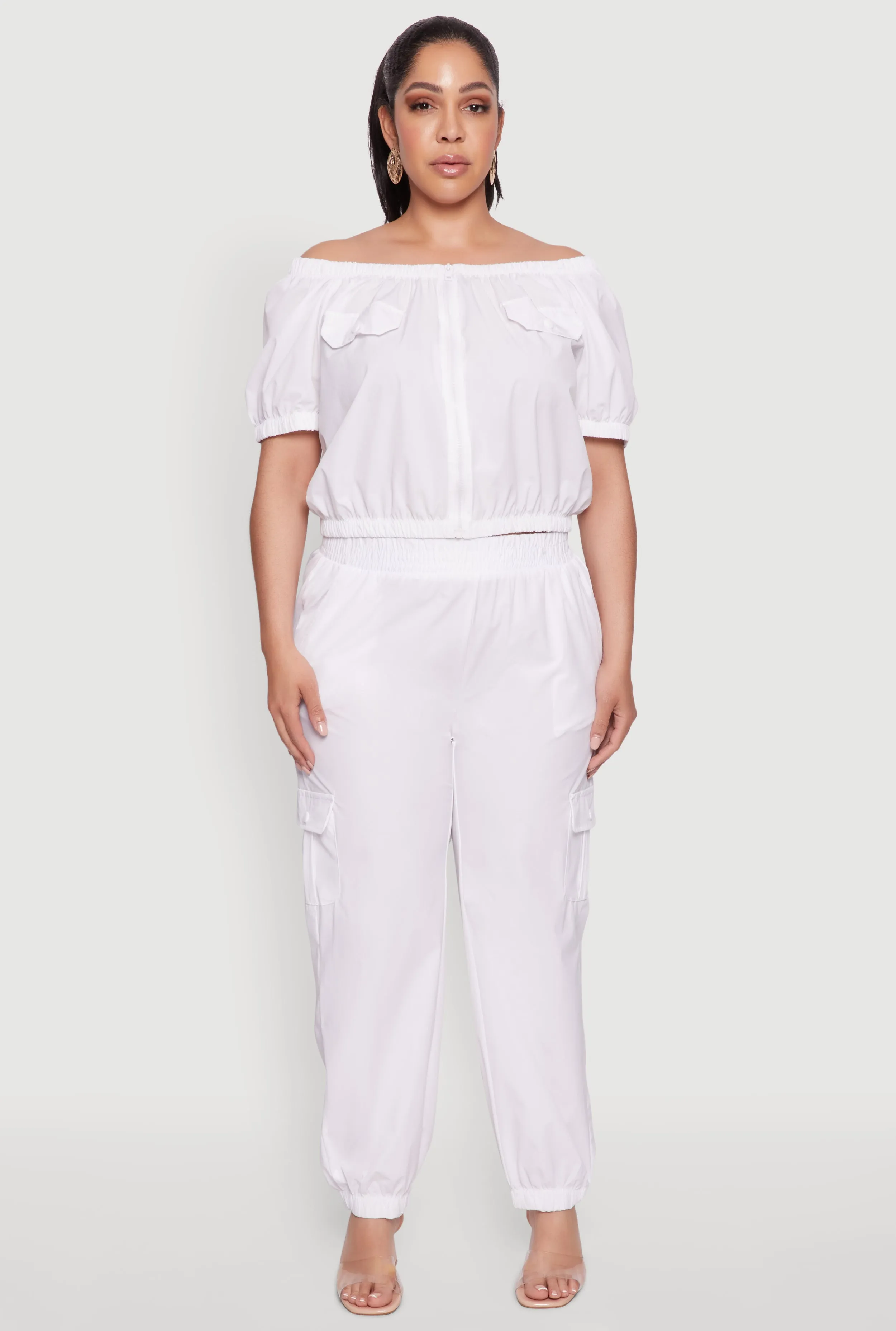 Plus Size Nylon Cargo Joggers sold by Rainbow