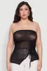 Plus Size Sheer Ruched Drawstring Tube Top sold by Rainbow