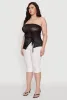 Plus Size Sheer Ruched Drawstring Tube Top sold by Rainbow