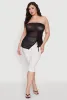 Plus Size Sheer Ruched Drawstring Tube Top sold by Rainbow
