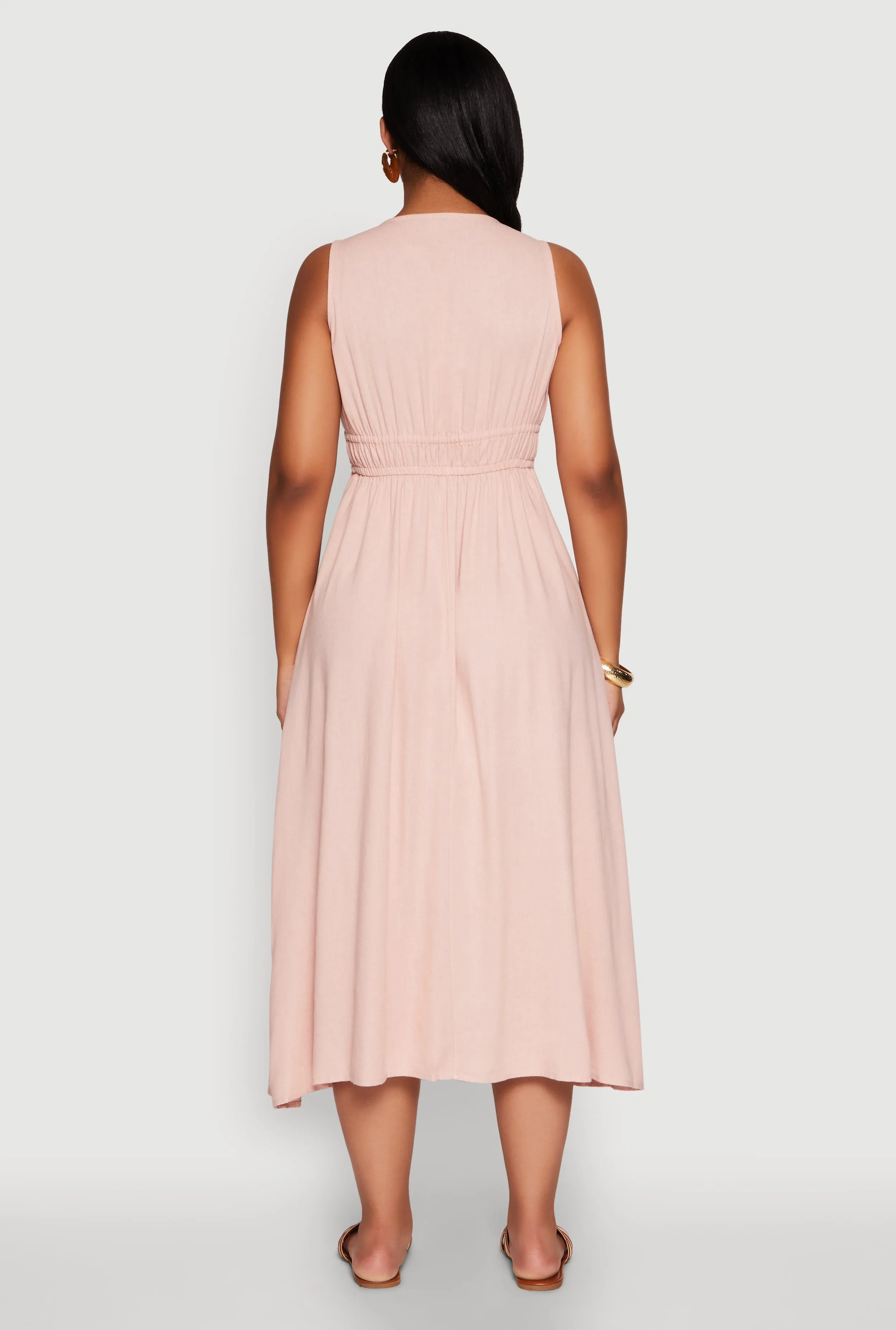 Haute Monde Linen Wood Beaded Strap Sundress sold by Rainbow product image thumbnail 5