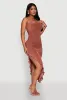 Haute Monde Cowl Neck Asymmetrical Dress sold by Rainbow