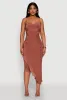 Haute Monde Cowl Neck Asymmetrical Dress sold by Rainbow