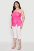Plus Size Sheer Ruched Drawstring Tube Top sold by Rainbow