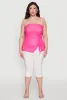Plus Size Sheer Ruched Drawstring Tube Top sold by Rainbow
