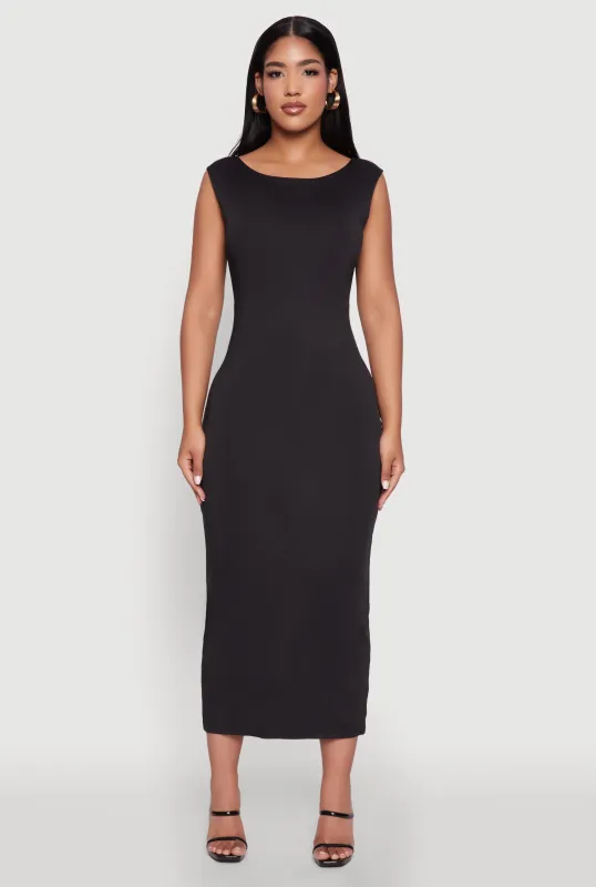 Scoop Neck Open Back Maxi Dress sold by Rainbow