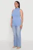 Plus Size Seamless Mock Neck Rib Knit Tank Top sold by Rainbow