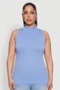 Plus Size Seamless Mock Neck Rib Knit Tank Top sold by Rainbow