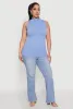 Plus Size Seamless Mock Neck Rib Knit Tank Top sold by Rainbow